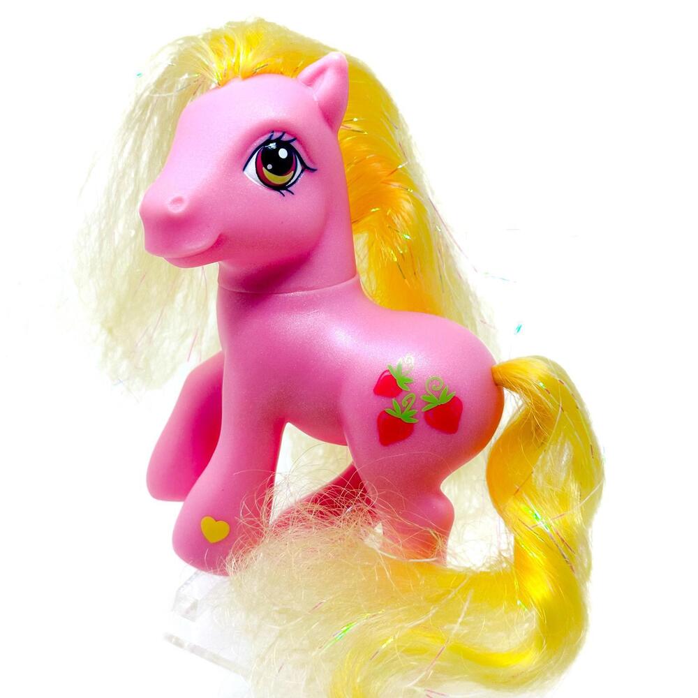 My Little Pony Strawberry Sunset G3 2002 MLP Vintage Pink Horse with Yellow Hair